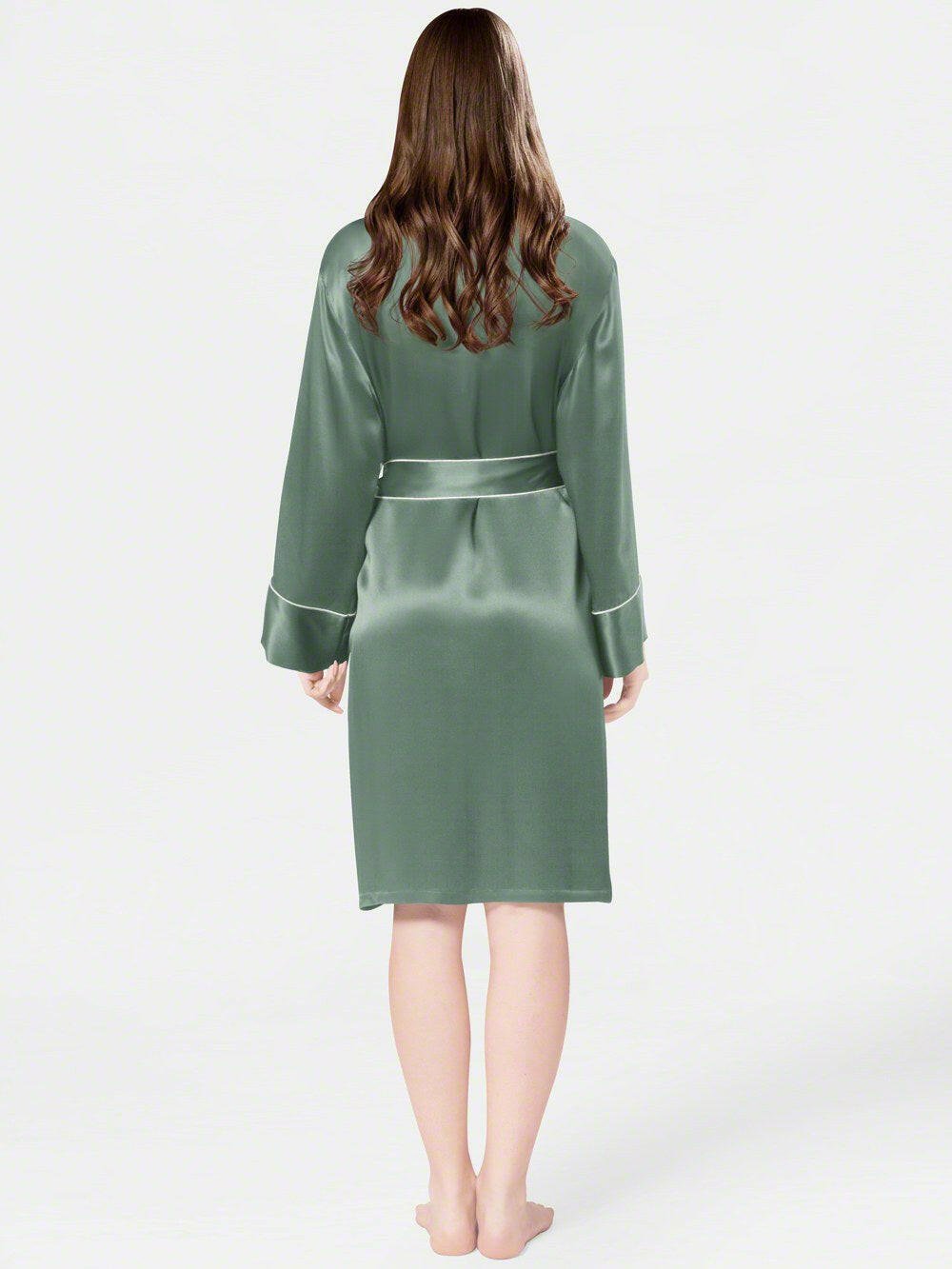 Satin Silk Robe with Piping - Bella Babe by SK