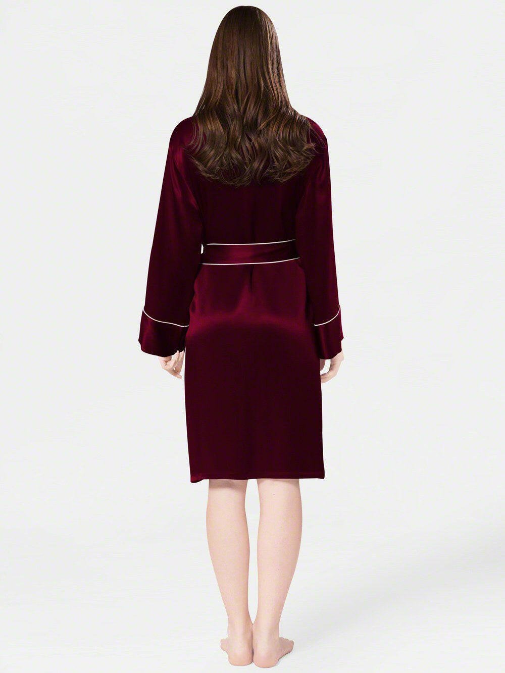 Satin Silk Robe with Piping - Bella Babe by SK