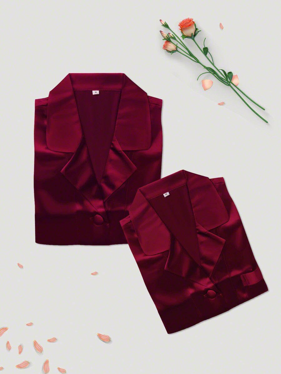 Satin Silk Set (Wine) - Bella Babe by SK