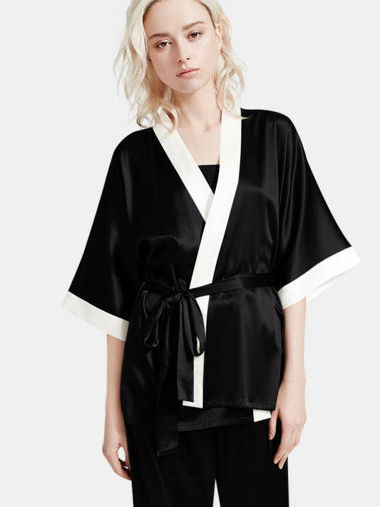 Satin Wrap Set (Black) - Bella Babe by SK