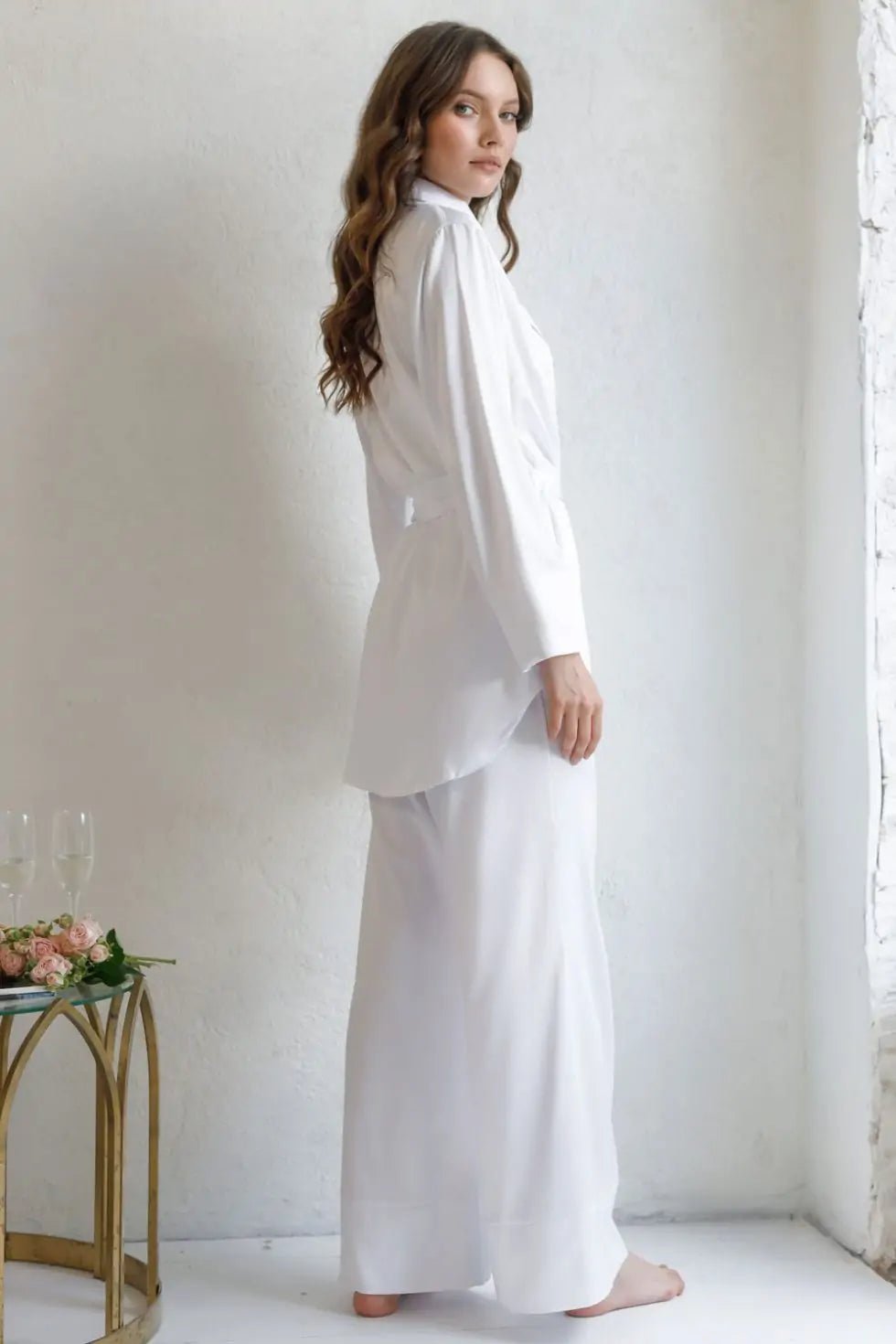 Satin Wrap Set Lapel Collar - Bella Babe by SK