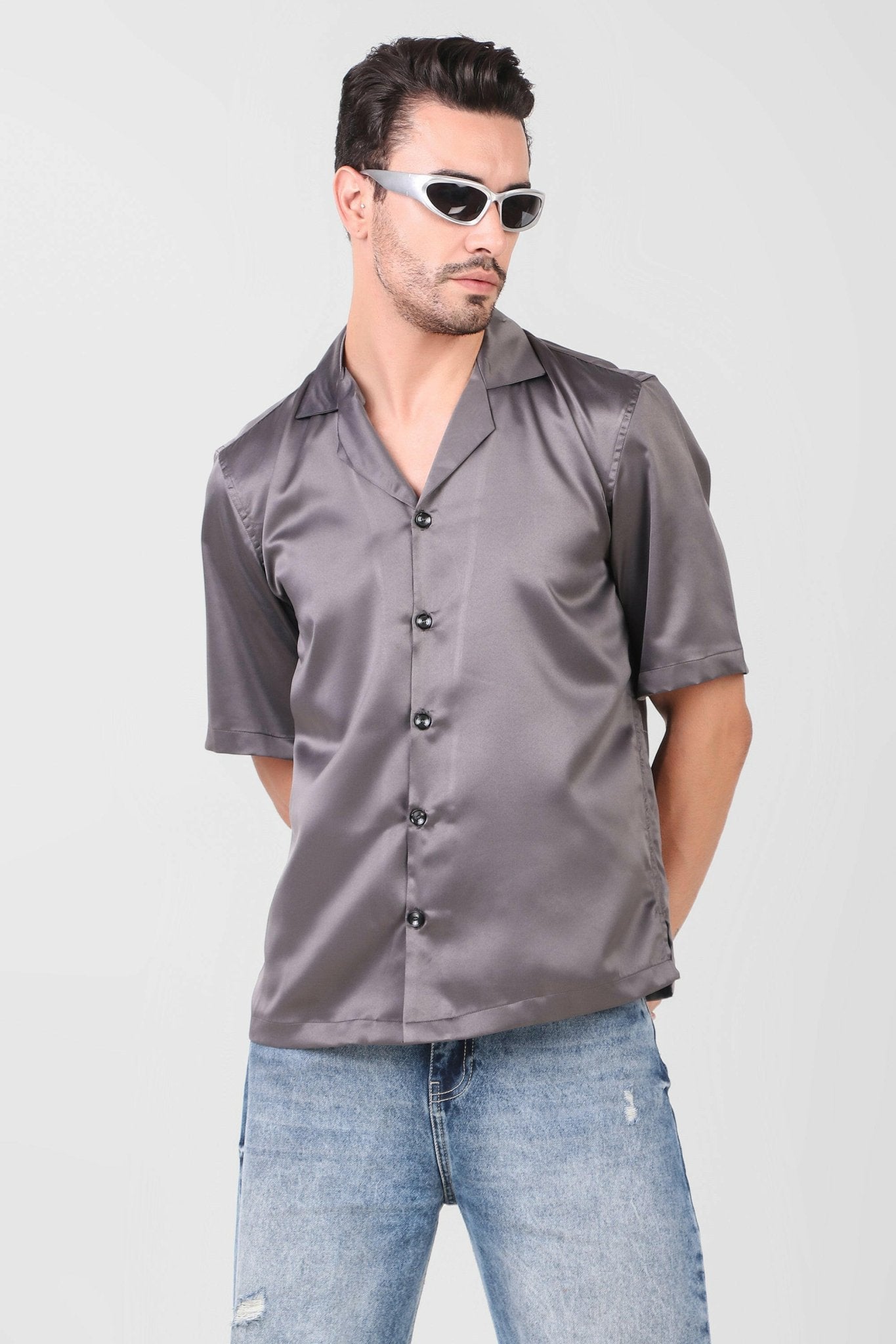 Shirt Boxy fit (Charcoal Grey) - Bella Babe by SK