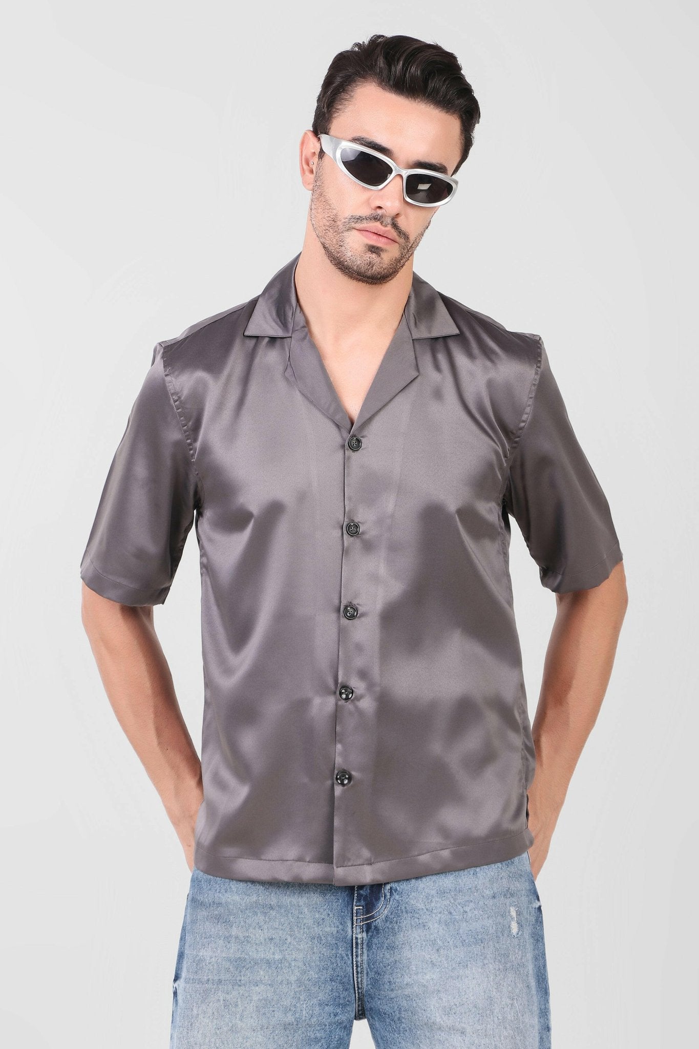 Shirt Boxy fit (Charcoal Grey) - Bella Babe by SK