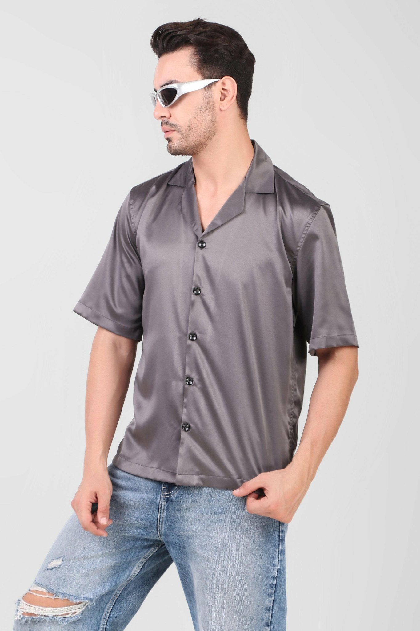 Shirt Boxy fit (Charcoal Grey) - Bella Babe by SK