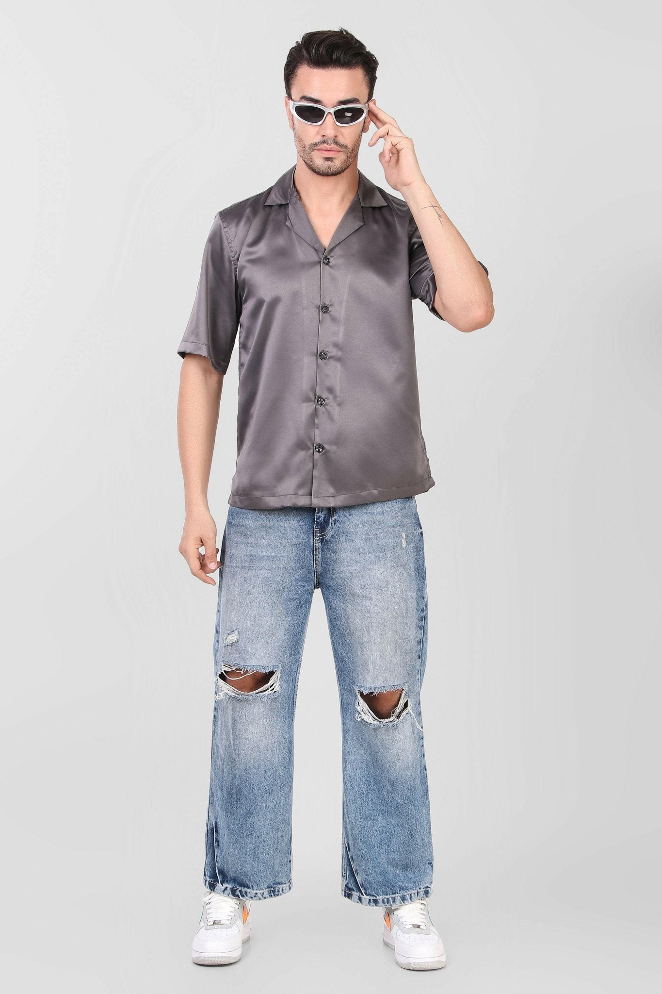 Shirt Boxy fit (Charcoal Grey) - Bella Babe by SK