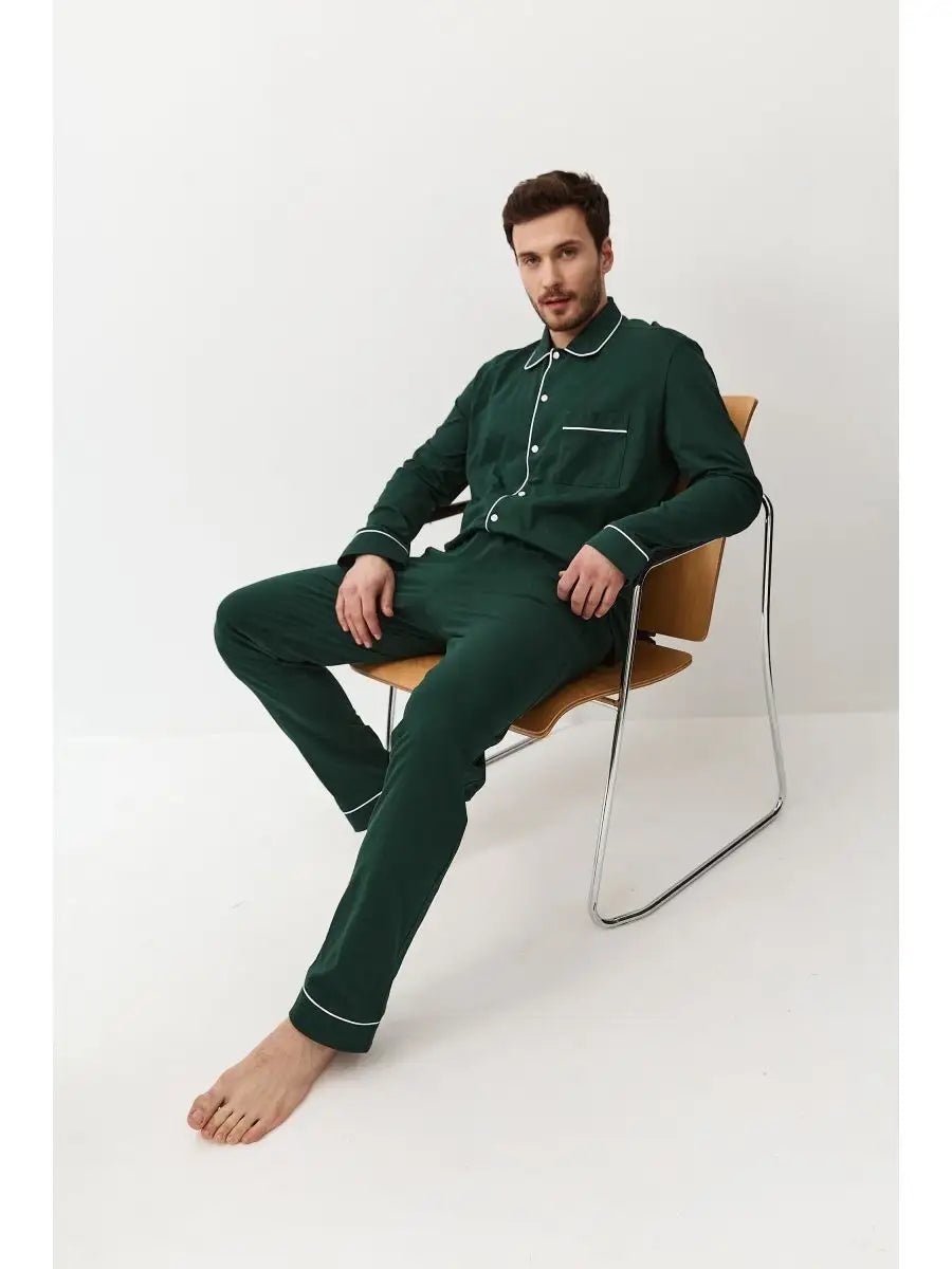 Shirt Collar Loungewear in Cotton - Bella Babe by SK