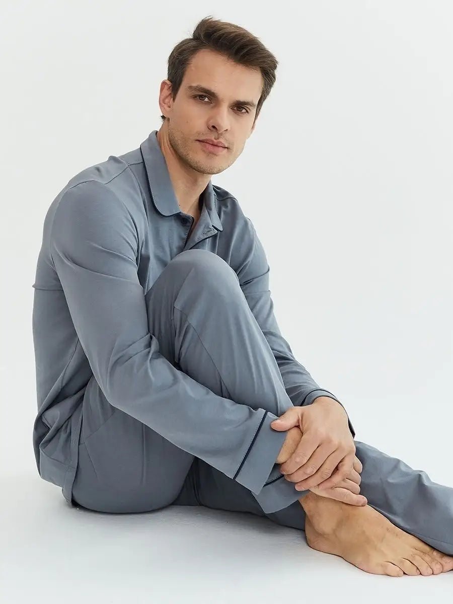 Shirt Collar Loungewear in Cotton - Bella Babe by SK