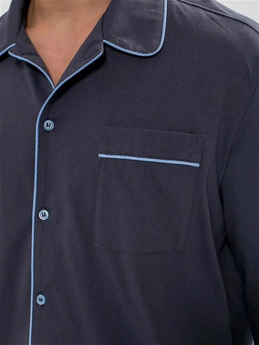 Shirt Collar Loungewear in Cotton - Bella Babe by SK