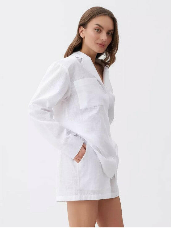 Shorts Set in Damask Linen - Bella Babe by SK