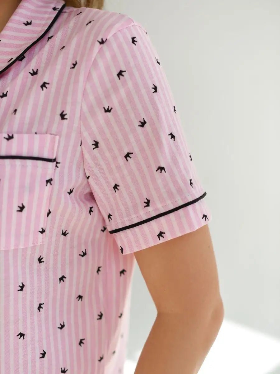 Shorts Set Pink with Print - Bella Babe by SK