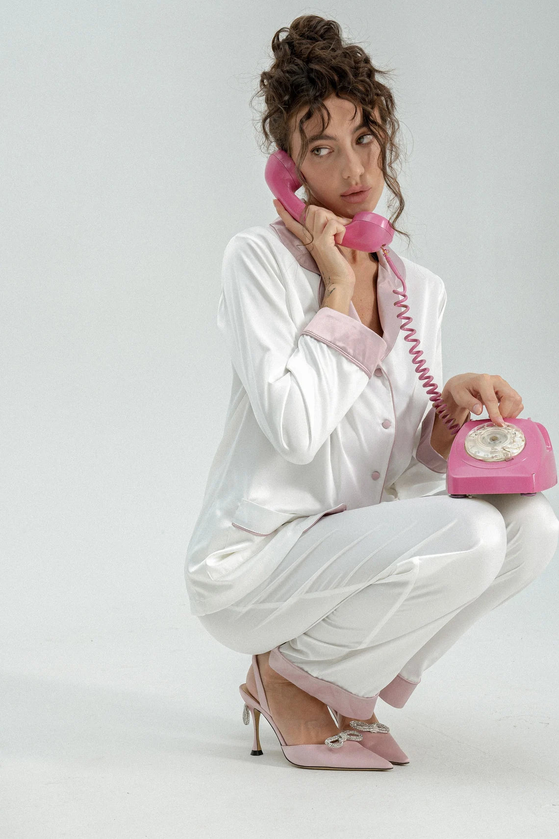 Silky Satin Button Up Pyjamas - Bella Babe by SK