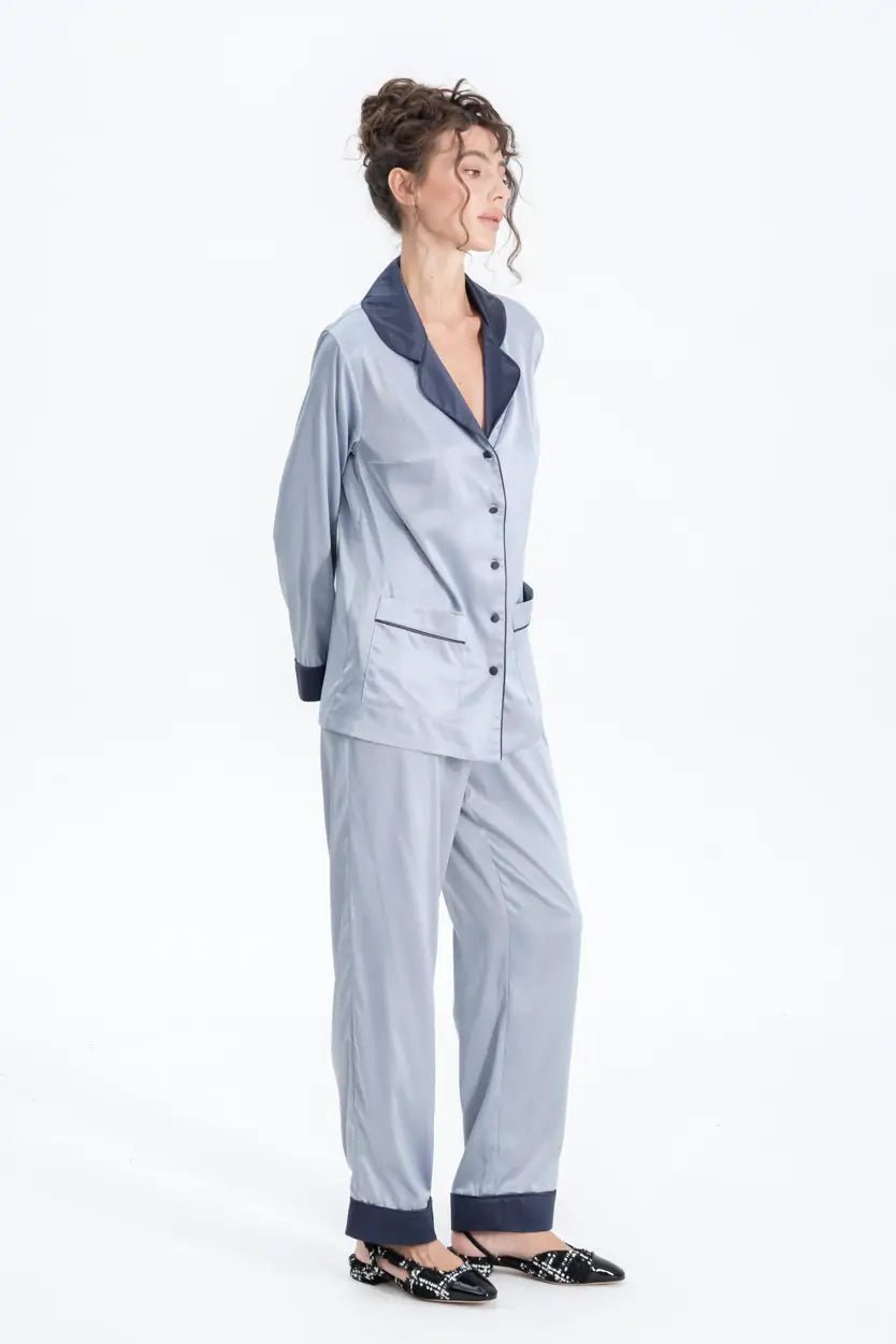 Silky Satin Button Up Pyjamas - Bella Babe by SK