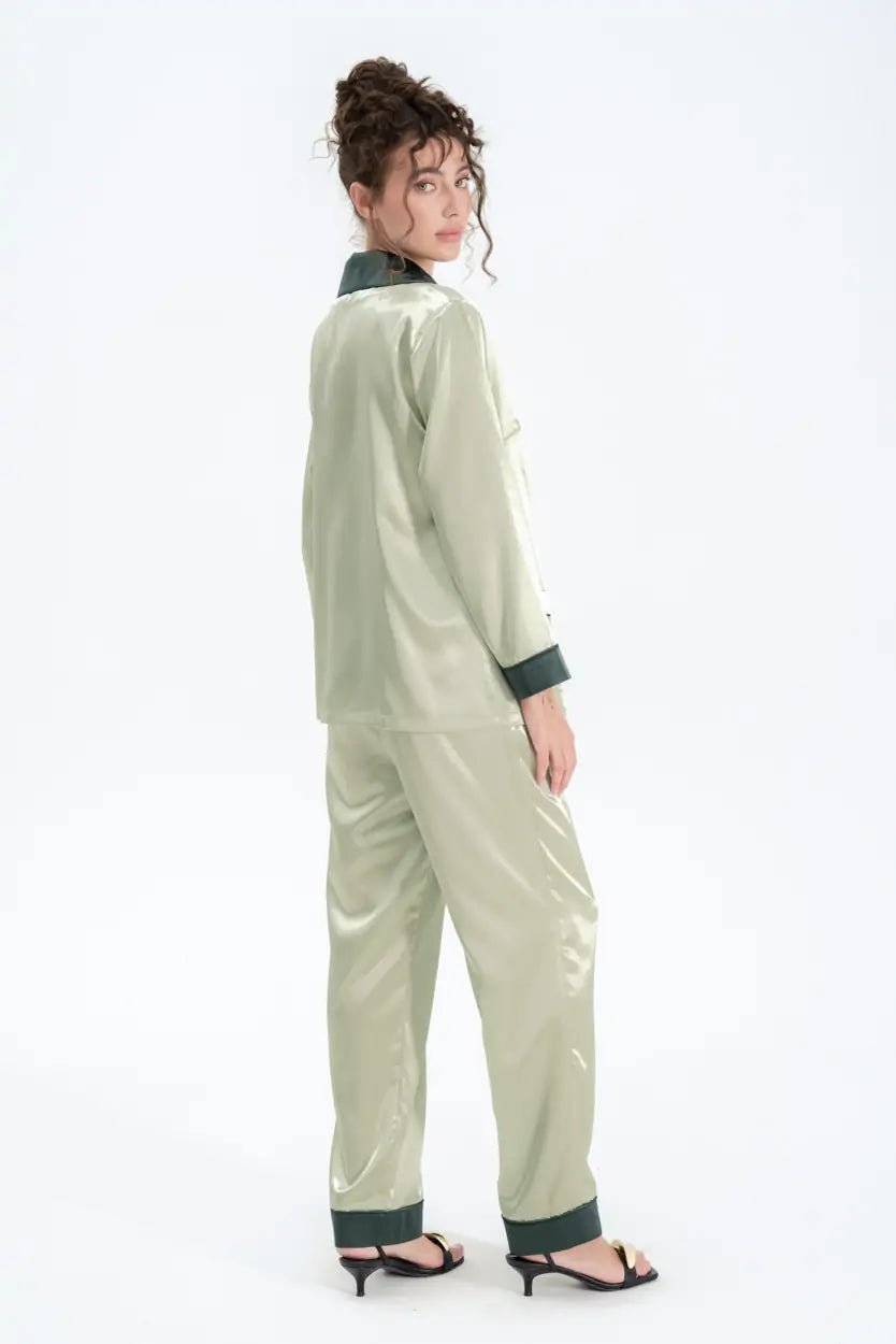 Silky Satin Button Up Pyjamas - Bella Babe by SK
