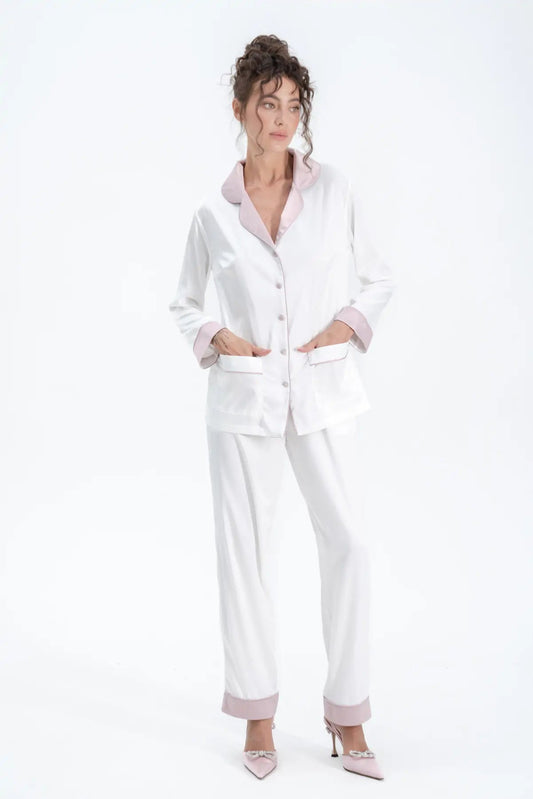 Silky Satin Button Up Pyjamas - Bella Babe by SK