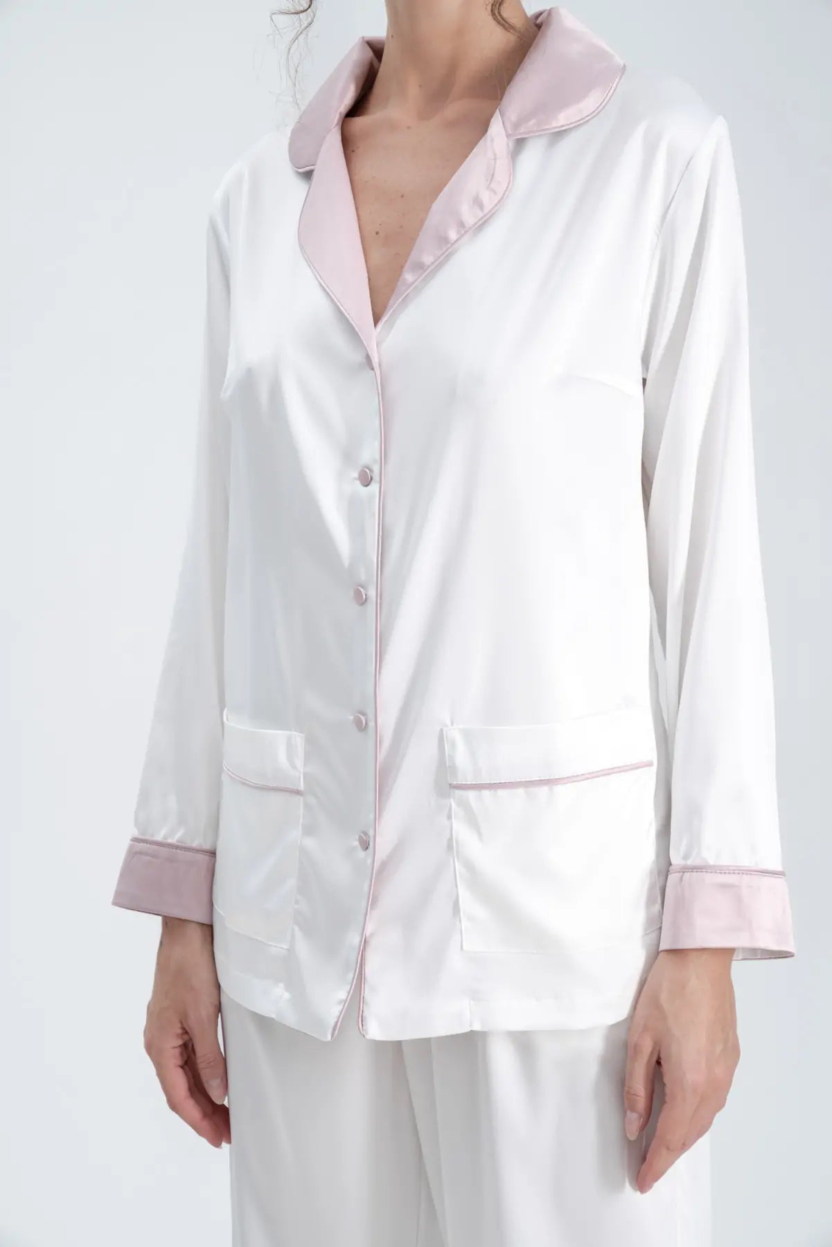 Silky Satin Button Up Pyjamas - Bella Babe by SK