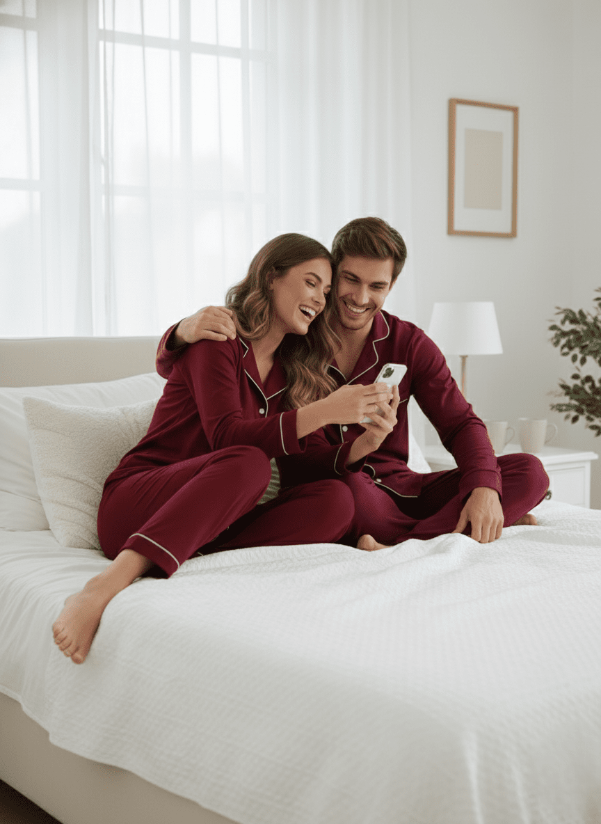 Soft Cozy Couple Nightsuit in Cotton - Bella Babe by SK