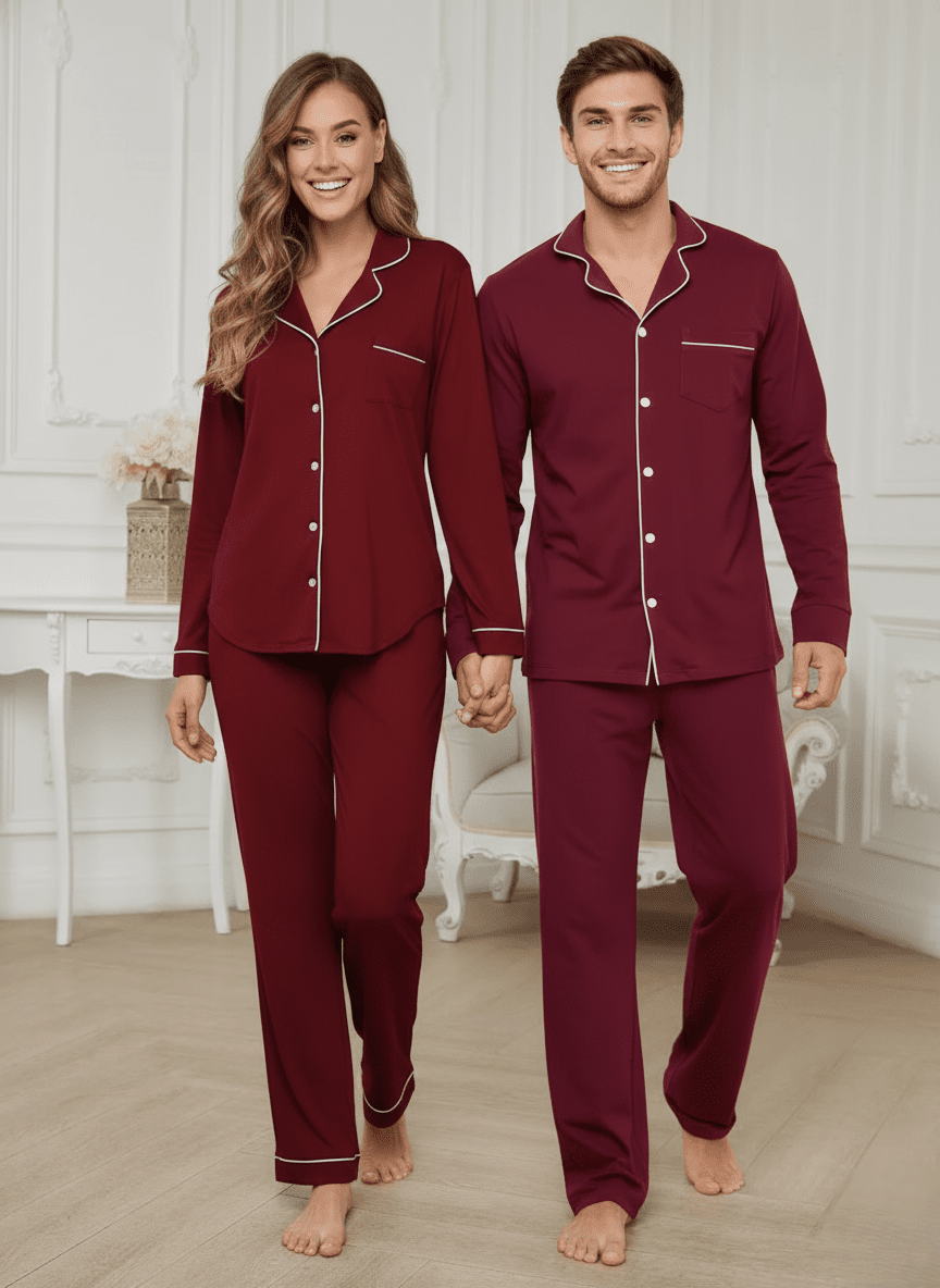 Soft Cozy Couple Nightsuit in Cotton - Bella Babe by SK