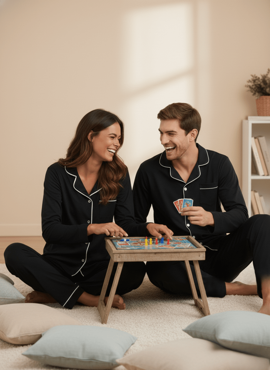 Soft Cozy Couple Nightsuit in Cotton - Bella Babe by SK