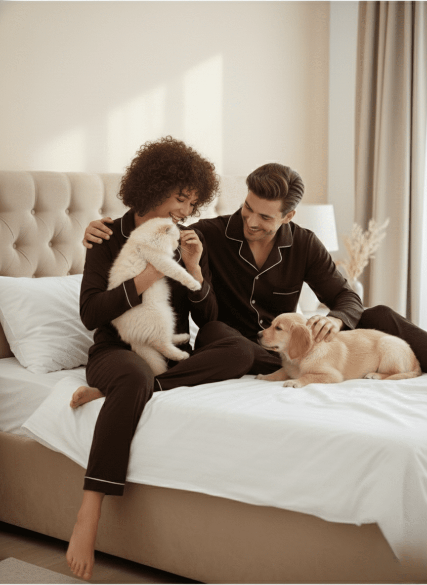 Soft Cozy Couple Nightsuit in Cotton - Bella Babe by SK