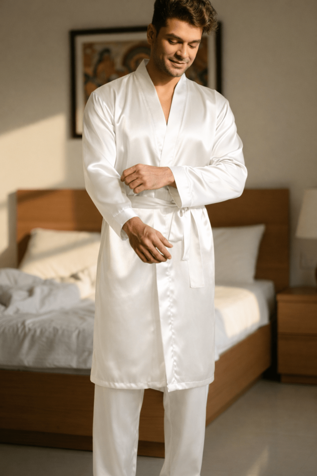 Solid Robe with Shorts/Pajamas - Bella Babe by SK