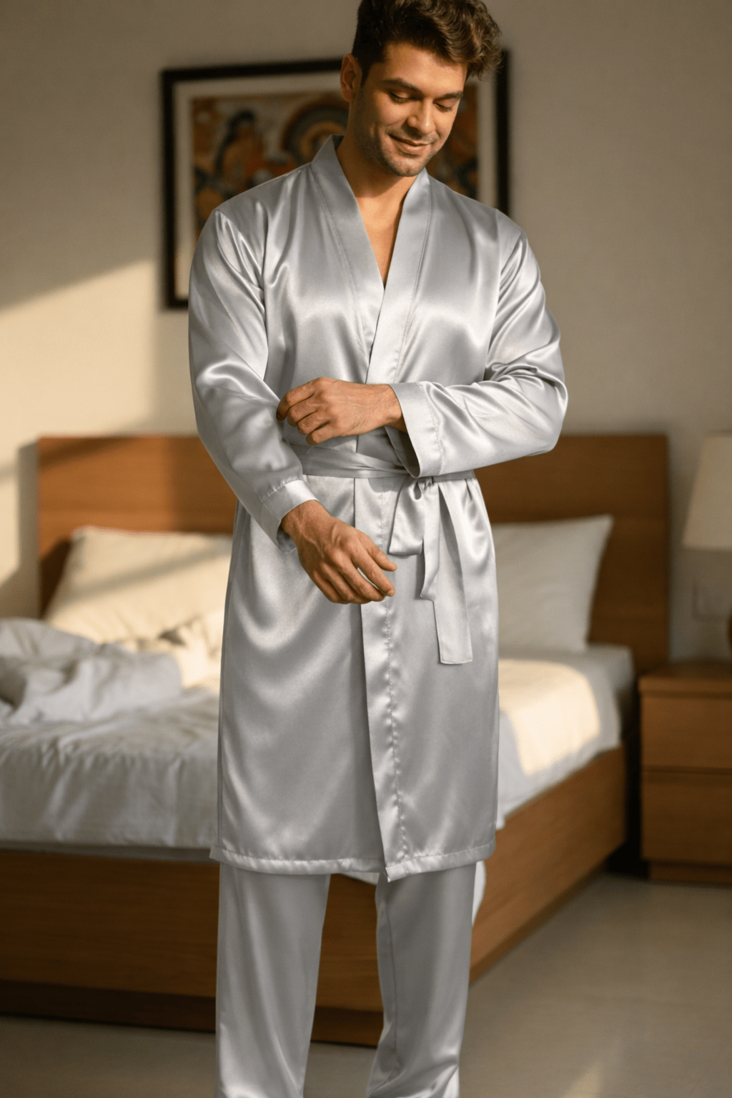 Solid Robe with Shorts/Pajamas - Bella Babe by SK
