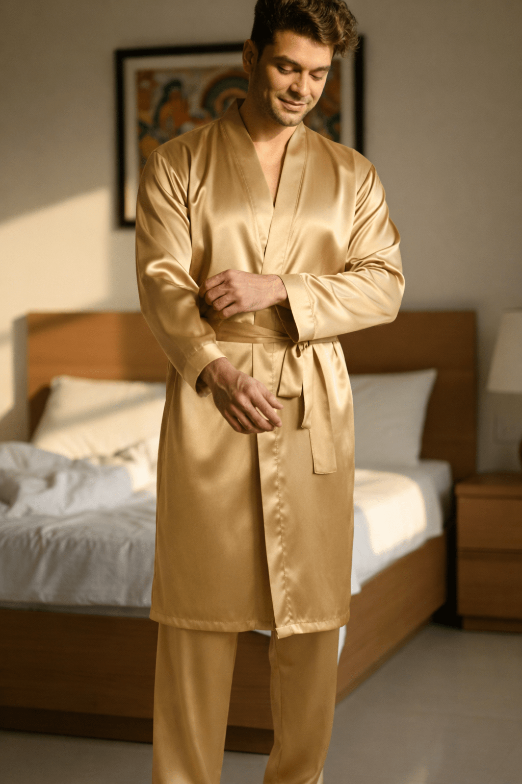 Solid Robe with Shorts/Pajamas - Bella Babe by SK
