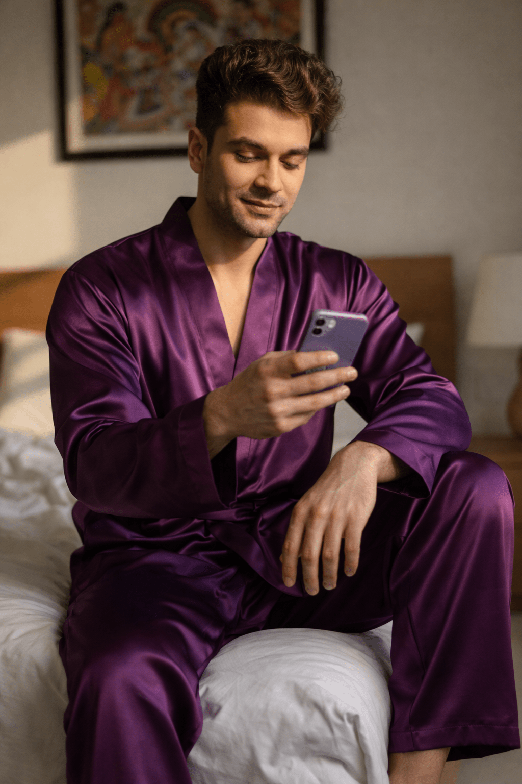 Solid Robe with Shorts/Pajamas - Bella Babe by SK